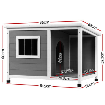 i.Pet Dog Kennel House Large Wooden Outdoor Pet Kennels Indoor Puppy Cabin Log i.Pet